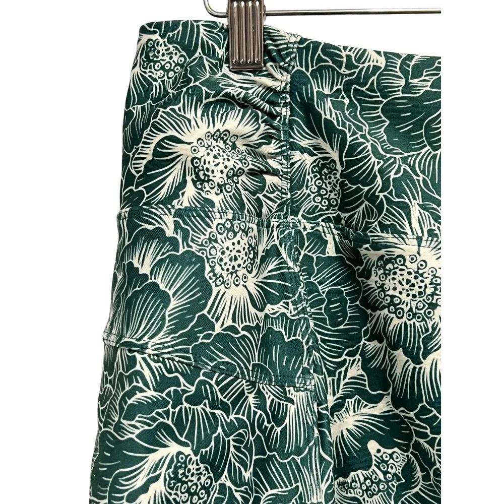 Freely Skort Womens Large Green Floral‎ Pull-On Lined Athletic Stretch Pockets